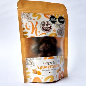 Gragea de cacao con aguaymanto